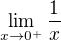$\lim_{x\rightarrow0^+}{\frac1x}$