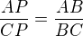 $\frac{AP}{CP}=\frac{AB}{BC}$
