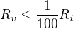 $R_v\le \frac{1}{100}R_i$