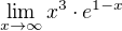 $\lim_{x\to\infty }x^{3}\cdot e^{1-x}$