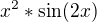 $x\mathrm{}^{2}*\sin (2x)$