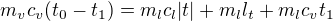 $m_vc_v(t_0-t_1)=m_lc_l|t|+m_ll_t+m_lc_vt_1$