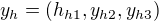 $y_h=(h_{h1},y_{h2},y_{h3})$
