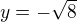 $y=-\sqrt{8}$