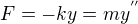 $F=-ky=m{y^{''}}$