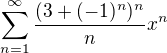 kopírovat do textarea $\sum_{n=1}^{\infty} \frac{(3 + (-1)^n)^n}{n} x^n$