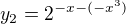 $y_{2} = 2^{-x-(-x^{3})}$