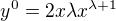 $y^{0}=2x\lambda x^{\lambda +1}$
