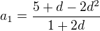 $a_1=\frac{5+d-2d^2}{1+2d}$