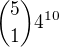 ${5\choose1}4^{10}$