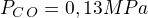 $P_C_O = 0,13 MPa$