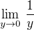 $\lim_{y\to 0}\, \frac{1}{y}$