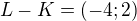 $L-K=(-4;2)$
