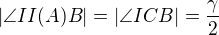 $|\angle II(A)B|=|\angle ICB|=\frac{\gamma}{2}$