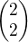 kopírovat do textarea $\begin{pmatrix}2\\2\end{pmatrix}$