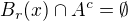 $B_r(x) \cap A^{c}=\emptyset $