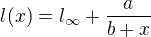 $l(x)=l_{\infty }+\frac{a}{b+x}$