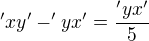 $'xy'-'yx'=\frac{'yx'}{5}$