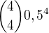 $ {4\choose 4} 0,5^4$