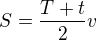 kopírovat do textarea $S=\frac{T+t}2v$