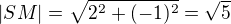 $|SM|=\sqrt{2^2+(-1)^2}=\sqrt 5$
