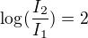 $\log_{}(\frac{I_{2}}{I_{1}})=2$