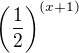 $\(\frac {1}{2}\)^ {(x+1)} $