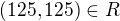 $(125,125)\in R$