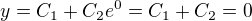 kopírovat do textarea $y=C_1+C_2e^{0}=C_1+C_2=0$