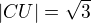 kopírovat do textarea $|CU|=\sqrt{3}$