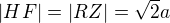 kopírovat do textarea $|HF| = |RZ| = \sqrt2a$