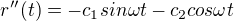 $r''(t) = - c_1 sin \omega t - c_2 cos \omega t$