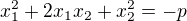 $x_1^2+2x_1x_2+x_2^2=-p$