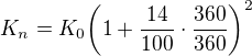 kopírovat do textarea $K_{n}=K_{0}\bigg(1+\frac{14}{100}\cdot \frac{360}{360}\bigg)^{2}$