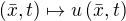 $(\bar{x},t) \mapsto u\,(\bar{x},t)$