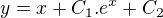 $y=x+C_1{.}e^x+C_2$