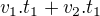 $v_{1}.t_{1}+v_{2}.t_{1}$