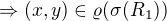 $\Rightarrow (x,y) \in \varrho(\sigma(R_1))$