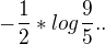 kopírovat do textarea $ -\frac{1}{2}* log\frac{9}{5}..$