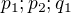 $p_1; p_2 ;q_1$