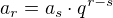 $a_{r}=a_{s}\cdot q^{r-s}$