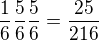 kopírovat do textarea $\frac{1}{6}\frac{5}{6}\frac{5}{6}=\frac{25}{216}$
