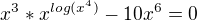 kopírovat do textarea $x^{3}*x^{log(x^{4})}-10x^{6}=0$