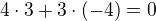 kopírovat do textarea $4\cdot 3+3\cdot (-4)=0$