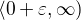 $\langle0+\varepsilon ,\infty)$