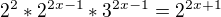 $2^{2}*2^{2x-1}*3^{2x-1}=2^{2x+1}$