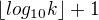 $\lfloor log_{10}k\rfloor+1$