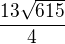 $\frac{13\sqrt{615}}{4}$