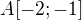 $A[-2;-1]$