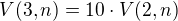 $V(3,n)=10\cdot V(2,n)$